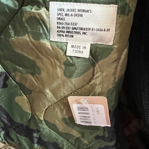 Original alpha industries jacket liner in camp new with tags sz s - Picture 4 of 4